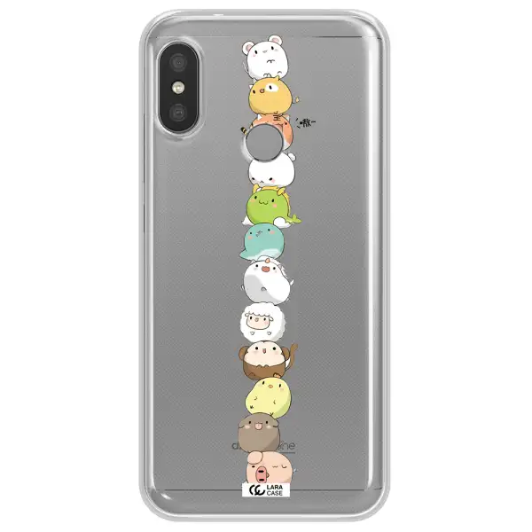 a stack of cartoon animals Xiaomi Redmi 6 Pro Clear TPU Case