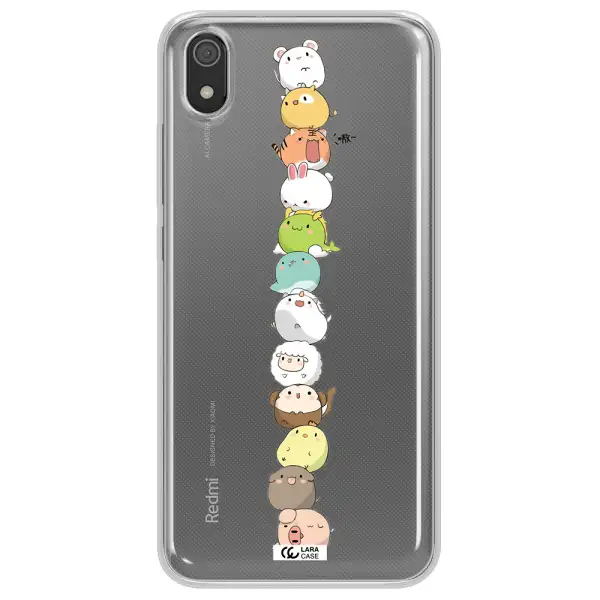 a stack of cartoon animals Xiaomi Redmi 7A Clear TPU Case