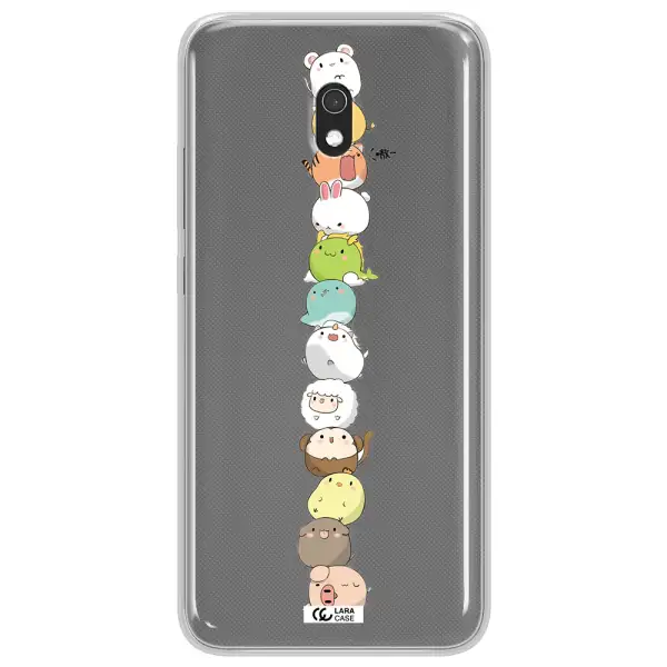 a stack of cartoon animals Xiaomi Redmi 8A Clear TPU Case