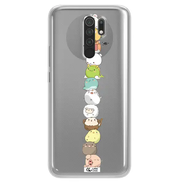a stack of cartoon animals Xiaomi Redmi 9 Clear TPU Case