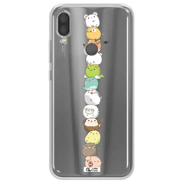 a stack of cartoon animals Xiaomi Redmi Note 7 Clear TPU Case