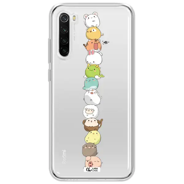 A Stack Of Cartoon Animals Xiaomi Redmi Note 8T Clear Tpu Case