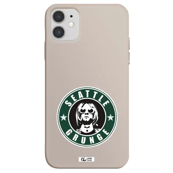 a logo with a man wearing sunglasses Apple iPhone 11 Silicone Stone Case