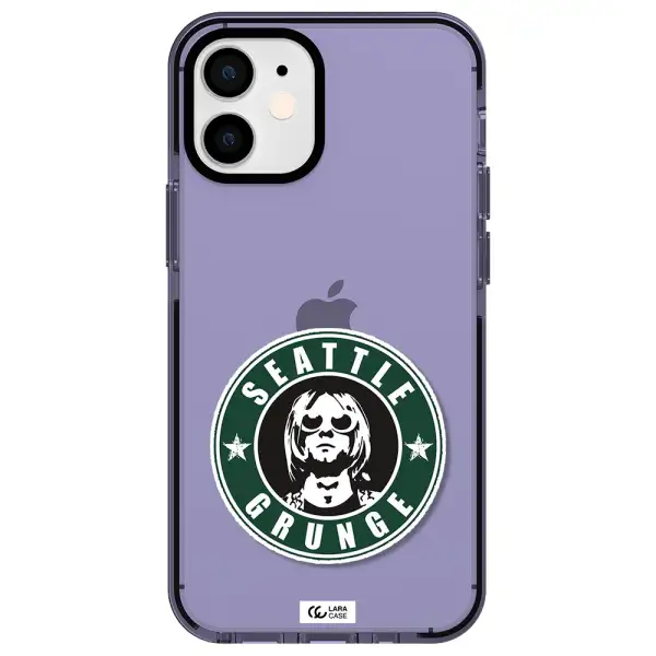 a logo with a man wearing sunglasses Apple iPhone 12 mini impact Lilac Case