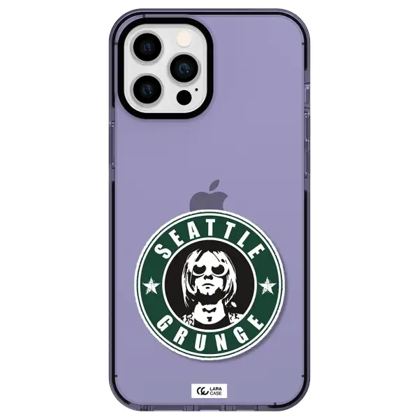 a logo with a man wearing sunglasses Apple iPhone 12 pro max impact Lilac Case