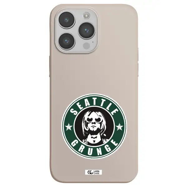 a logo with a man wearing sunglasses Apple iPhone 14 pro max Silicone Stone Case