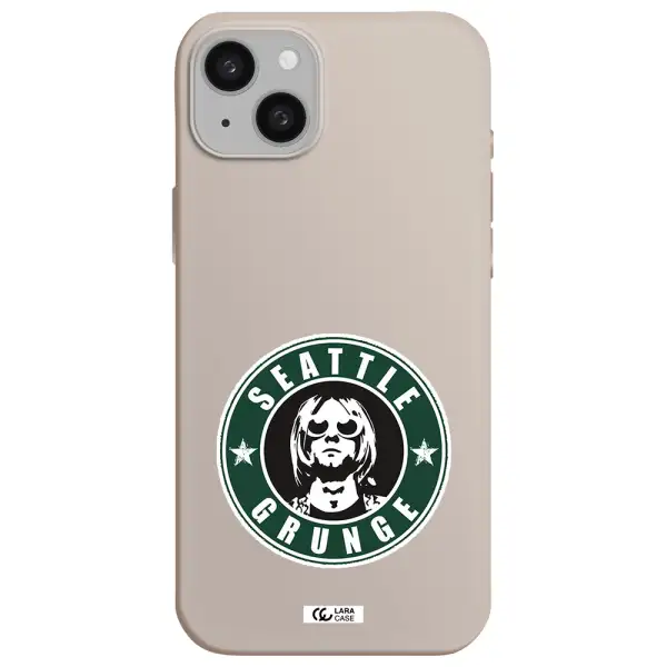 a logo with a man wearing sunglasses Apple iphone 15 plus Silicone Stone Case