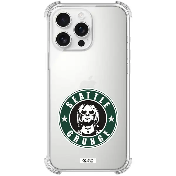 A Logo With A Man Wearing Sunglasses Apple Iphone 16 Pro Max Clear Pc Case