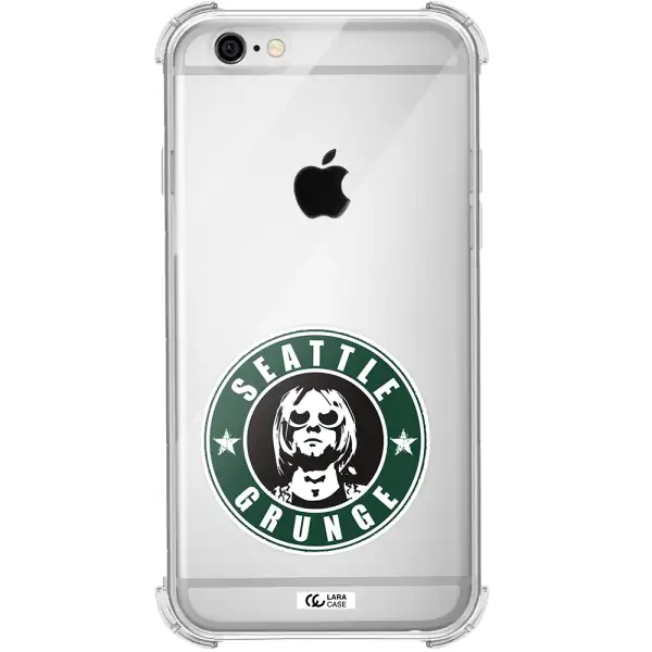 a logo with a man wearing sunglasses Apple iPhone 6 Clear PC Case