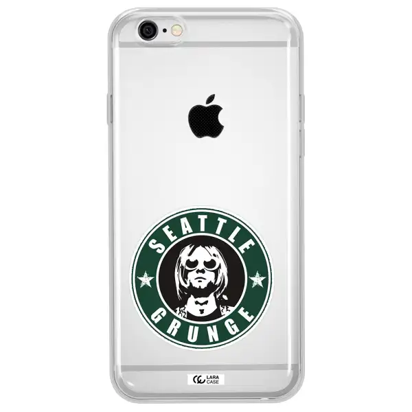 a logo with a man wearing sunglasses Apple iPhone 6 plus Clear TPU Case