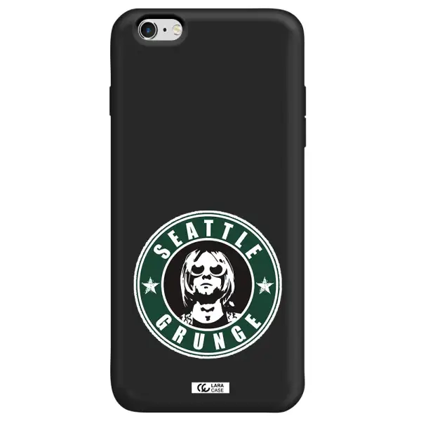a logo with a man wearing sunglasses Apple iPhone 6 s plus Silicone black Case