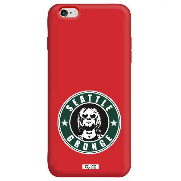 a logo with a man wearing sunglasses Apple iPhone 6 s plus Silicone Imperial Red Case