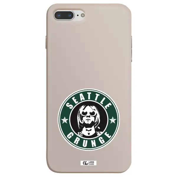 a logo with a man wearing sunglasses Apple iPhone 7 plus Silicone Stone Case