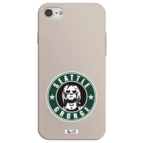 a logo with a man wearing sunglasses Apple iPhone 7 Silicone Stone Case