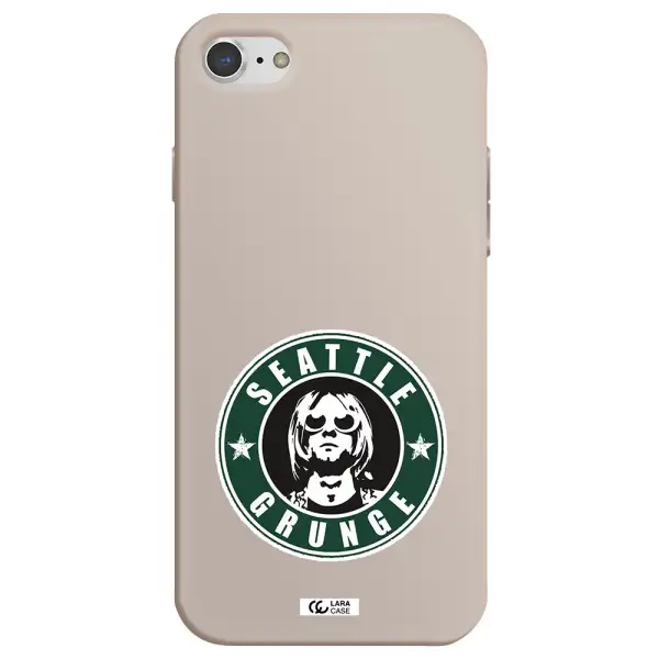 a logo with a man wearing sunglasses Apple iPhone 8 Silicone Stone Case