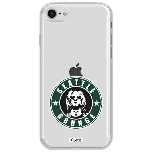 A Logo With A Man Wearing Sunglasses Apple Iphone Se 2020 Clear Tpu Case