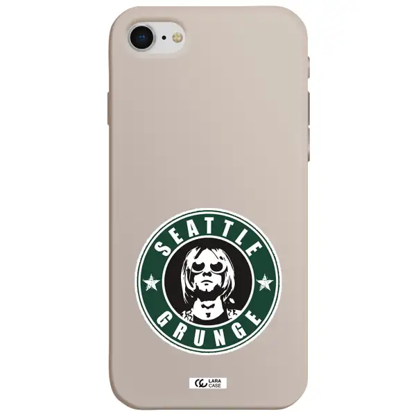 a logo with a man wearing sunglasses Apple iPhone se 2020 Silicone Stone Case