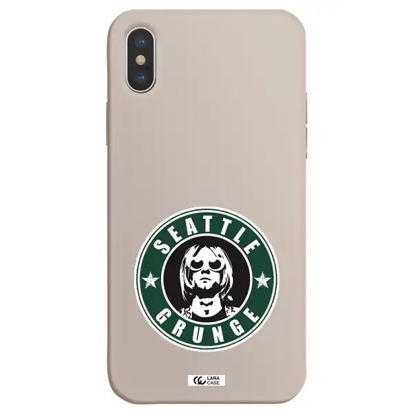 a logo with a man wearing sunglasses Apple iPhone X Silicone Stone Case
