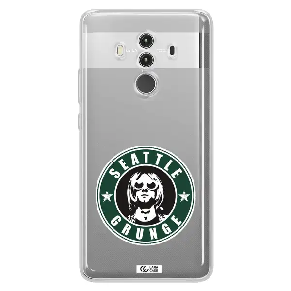 a logo with a man wearing sunglasses Huawei Mate 10 Clear TPU Case