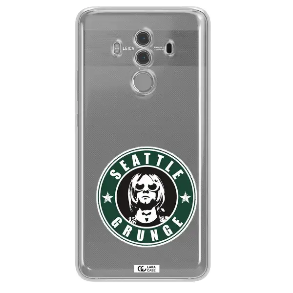 a logo with a man wearing sunglasses Huawei Mate 10 Pro Clear TPU Case