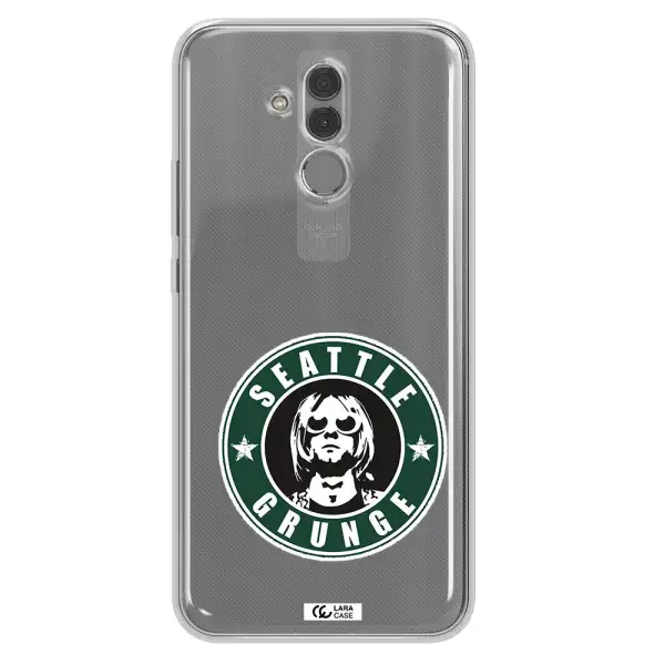 a logo with a man wearing sunglasses Huawei Mate 20 Lite Clear TPU Case