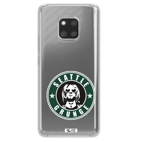a logo with a man wearing sunglasses Huawei Mate 20 Pro Clear TPU Case