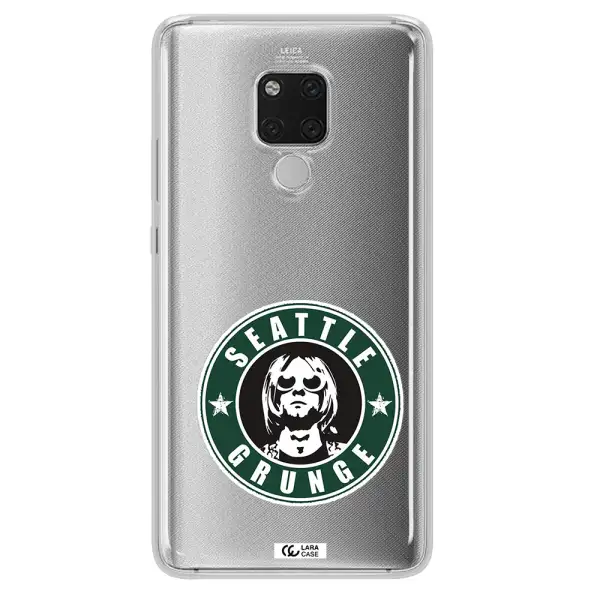 a logo with a man wearing sunglasses Huawei Mate 20X Clear TPU Case