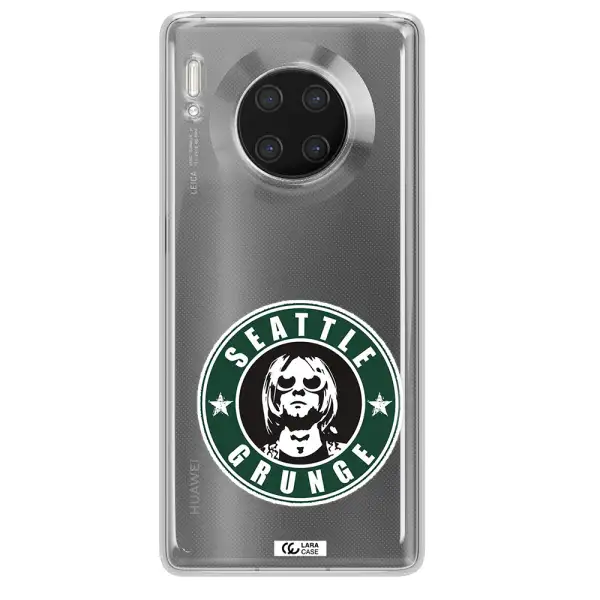 a logo with a man wearing sunglasses Huawei Mate 30 Pro Clear TPU Case