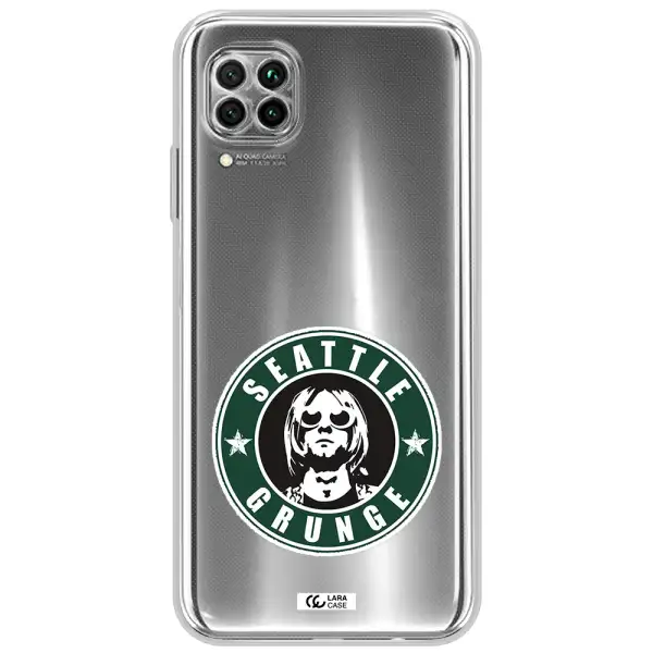 A Logo With A Man Wearing Sunglasses Huawei Nova 7I Clear Tpu Case