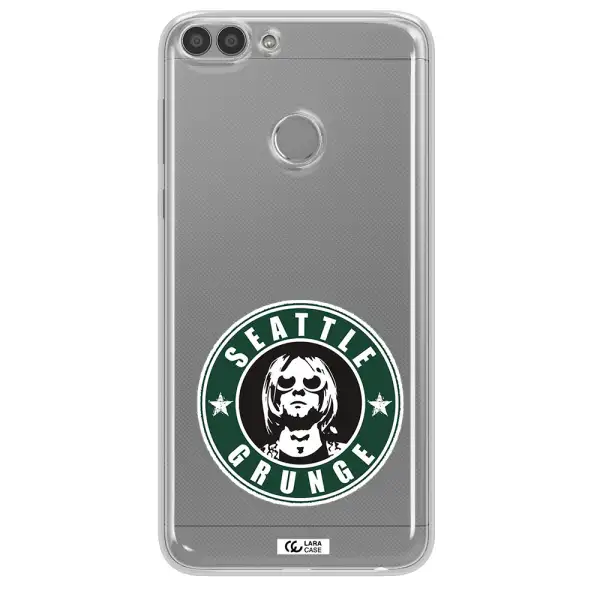 a logo with a man wearing sunglasses Huawei P Smart Clear TPU Case