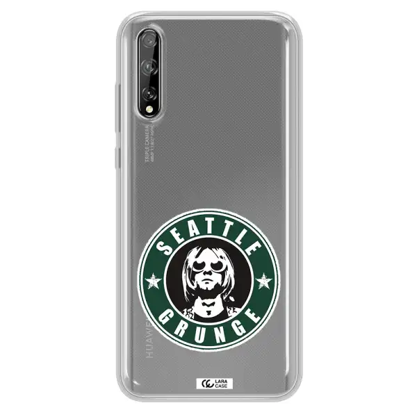 a logo with a man wearing sunglasses Huawei P Smart S Clear TPU Case