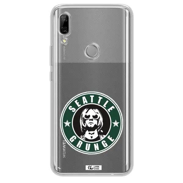 a logo with a man wearing sunglasses Huawei P Smart Z Clear TPU Case