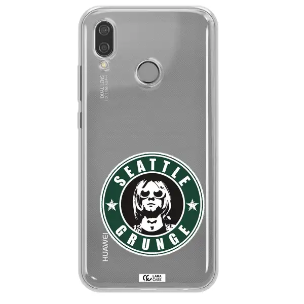 a logo with a man wearing sunglasses Huawei P20 Lite Clear TPU Case