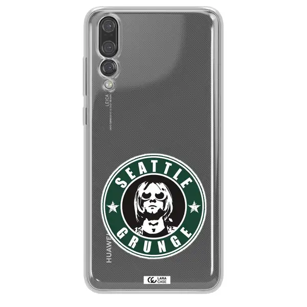 a logo with a man wearing sunglasses Huawei P20 Pro Clear TPU Case