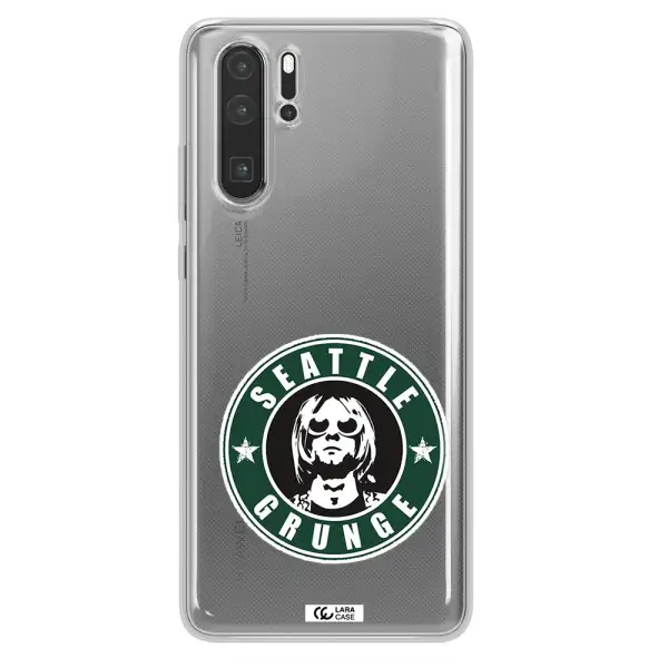 a logo with a man wearing sunglasses Huawei P30 Pro Clear TPU Case