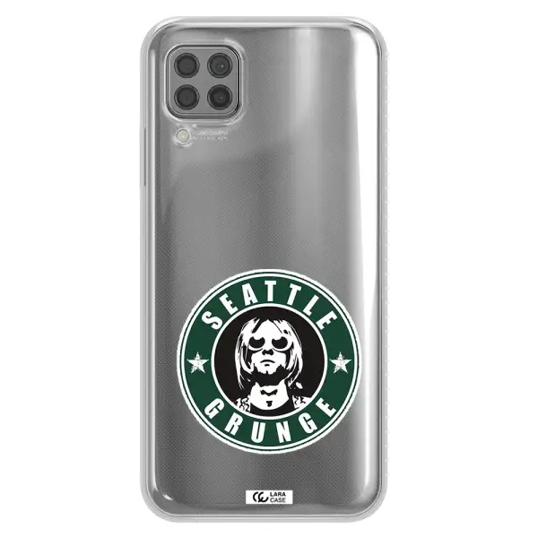 a logo with a man wearing sunglasses Huawei P40 Lite Clear TPU Case