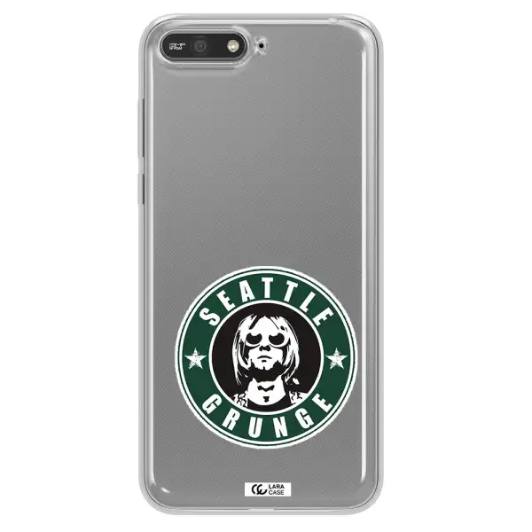 a logo with a man wearing sunglasses Huawei Y6 2018 Clear TPU Case