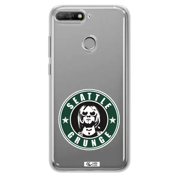 a logo with a man wearing sunglasses Huawei Y6 Prime 2018 Clear TPU Case