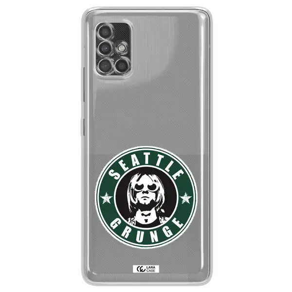 A Logo With A Man Wearing Sunglasses Samsung A40S Clear Tpu Case