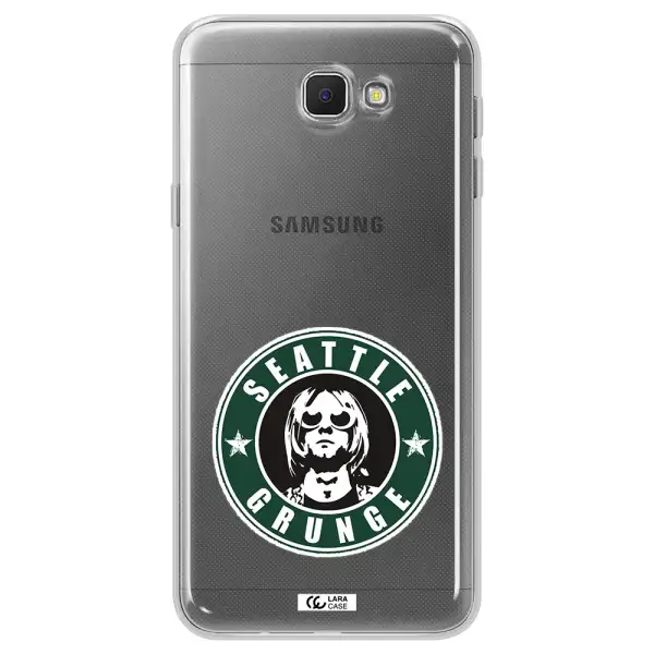 a logo with a man wearing sunglasses Samsung J5 Prime Clear TPU Case
