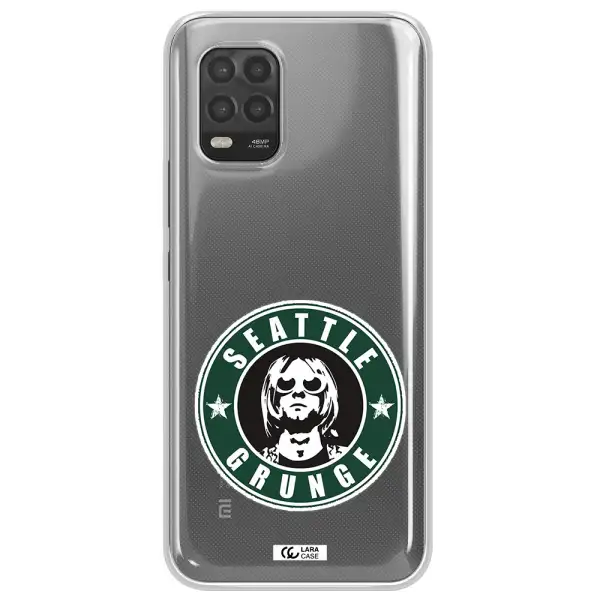 a logo with a man wearing sunglasses Xiaomi Mi 10 Lite Clear TPU Case