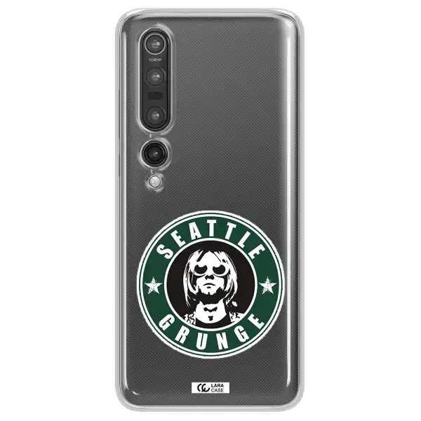 a logo with a man wearing sunglasses Xiaomi Mi 10 Pro Clear TPU Case