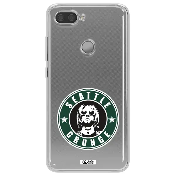 a logo with a man wearing sunglasses Xiaomi Mi 8 Lite Clear TPU Case