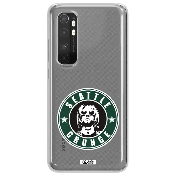 a logo with a man wearing sunglasses Xiaomi Mi Note 10 Lite Clear TPU Case