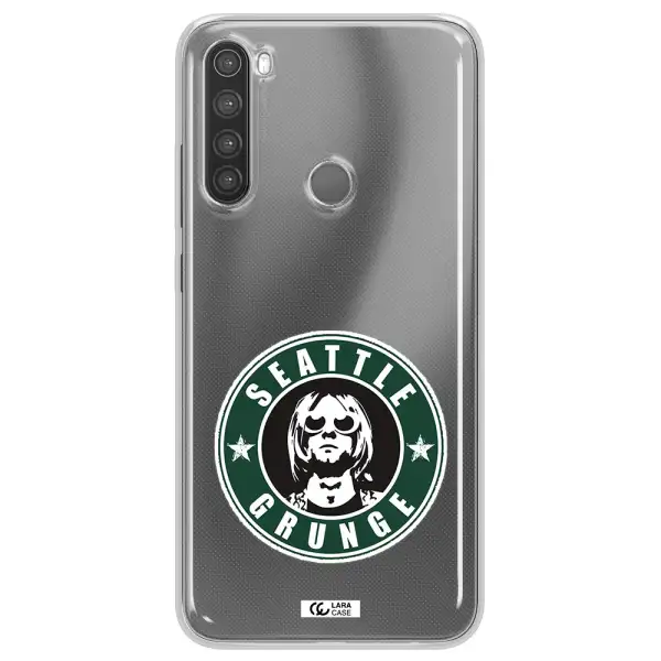a logo with a man wearing sunglasses Xiaomi Note 8 Clear TPU Case