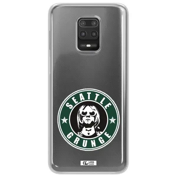 a logo with a man wearing sunglasses Xiaomi Note 9S Clear TPU Case