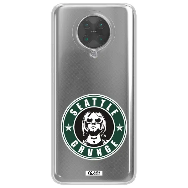 a logo with a man wearing sunglasses Xiaomi Poco F2 Pro Clear TPU Case