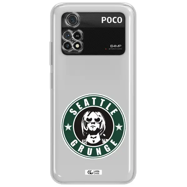 A Logo With A Man Wearing Sunglasses Xiaomi Poco M4 Pro 4G Clear Tpu Case