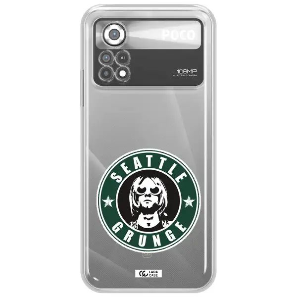 a logo with a man wearing sunglasses Xiaomi Poco X4 Pro Clear TPU Case