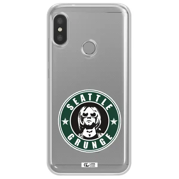 a logo with a man wearing sunglasses Xiaomi Redmi 6 Pro Clear TPU Case